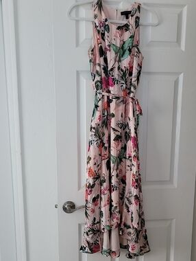 Blush Pink Floral High-Low Maxi Dress